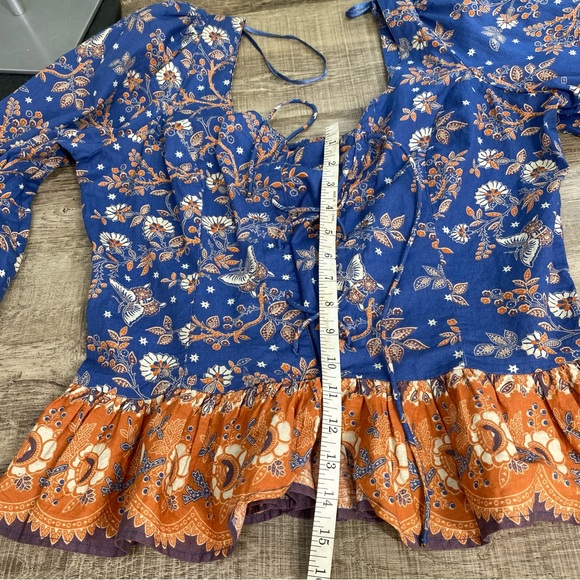 House of Harlow 1960 Floral Lace Up Puff sleeve Blouse - Picture 6 of 15